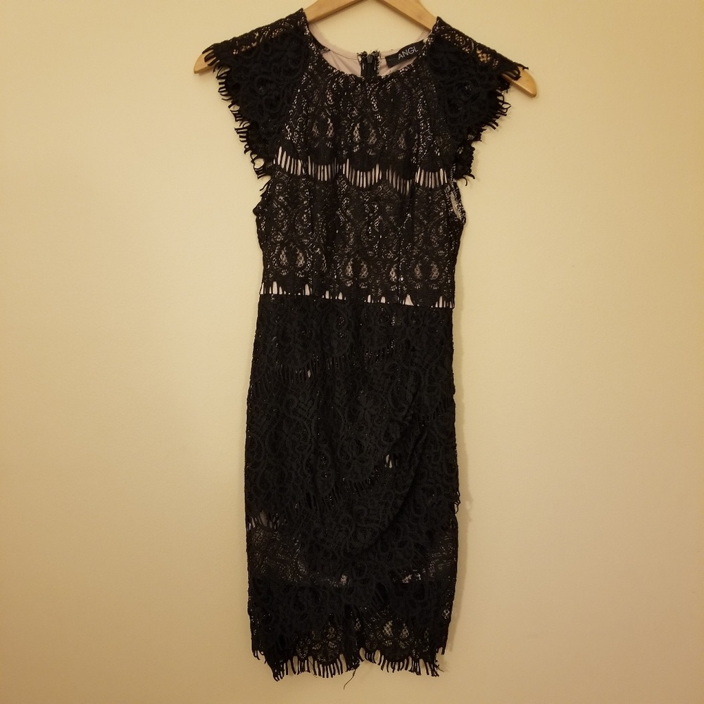 ANGL Black Lace Dress